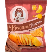 Чипсы Хрустящий картофель в ломтиках со вкусом сыра 70 гр