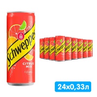 Schweppes Citrus Mix / Швепс Цитрус Микс 0.33 литра, газ, ж/б, 24 шт. в уп.