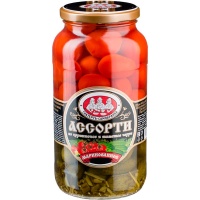 Корнишоны и томаты черри Скатерть-Самобранка маринованные 1415 мл