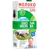 Молоко Эконива 3,2% ультрапастеризованное БЗМЖ 1 литр