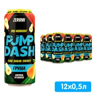 Энергетический напиток Zeromi Pump Dash Груша 0.5 литра, ж/б, 12 шт. в уп.
