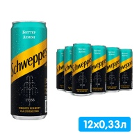 Schweppes Bitter Lemon / Швепс Биттер Лемон импорт 0.33 литра, ж/б, 12 шт. в уп.