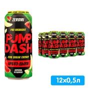 Энергетический напиток Zeromi Pump Dash Арбуз-дыня 0.5 литра, ж/б, 12 шт. в уп.