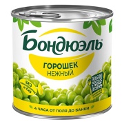 Горошек Bonduelle зеленый Нежный ж/б 425 гр