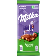 Шоколад Milka молочный с цельным фундуком 80 гр